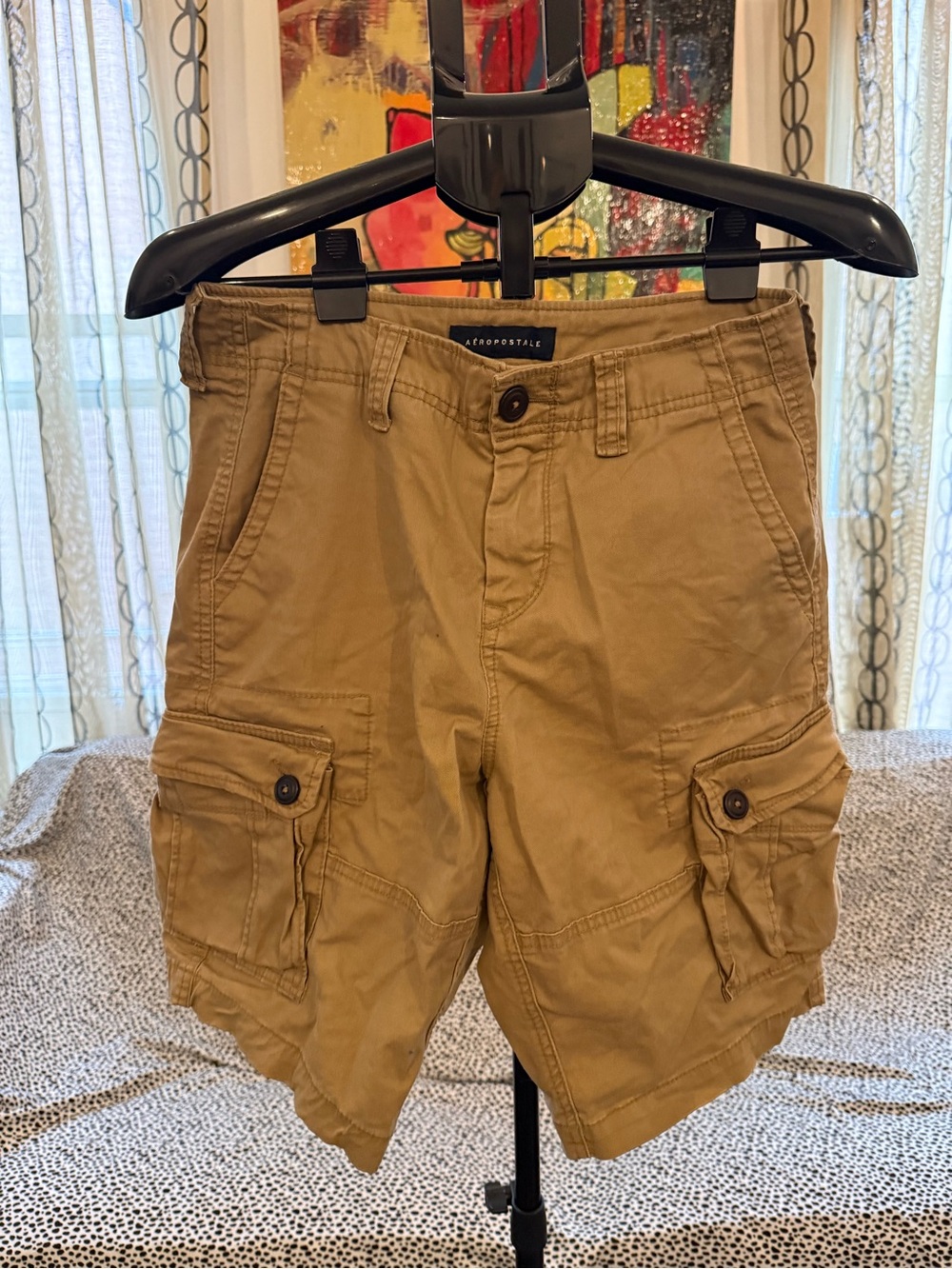 Aeropostale Men's Khaki Utility Cargo Shorts Size 27